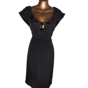 NWT Just Cavalli by Roberto Cavalli $860 Sz 40 Black Bead Embellished Dress